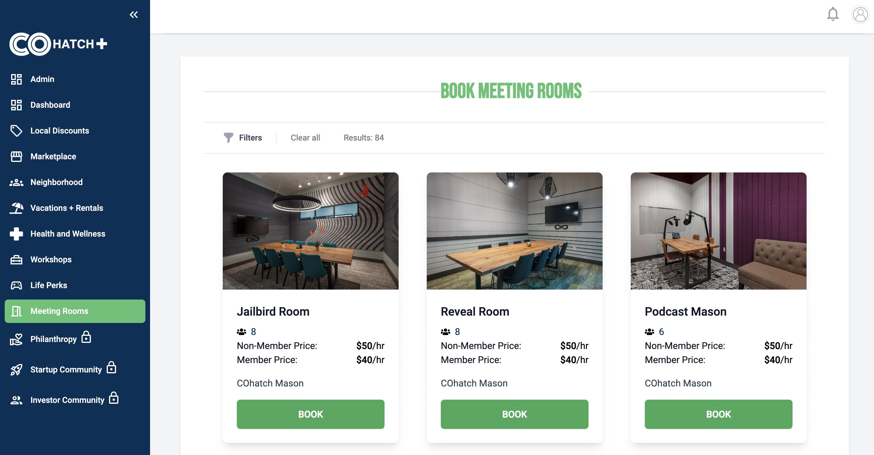 COhatch Bookings